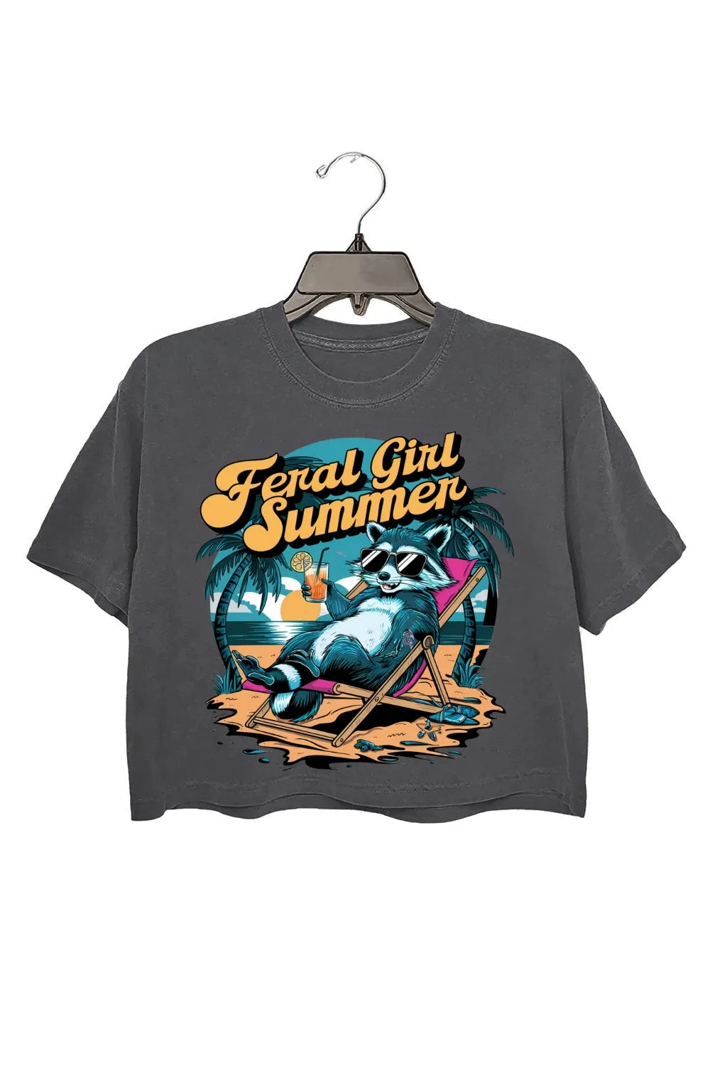 Feral Summer Vacation Crop Tee For Women sold by Fancy Tees