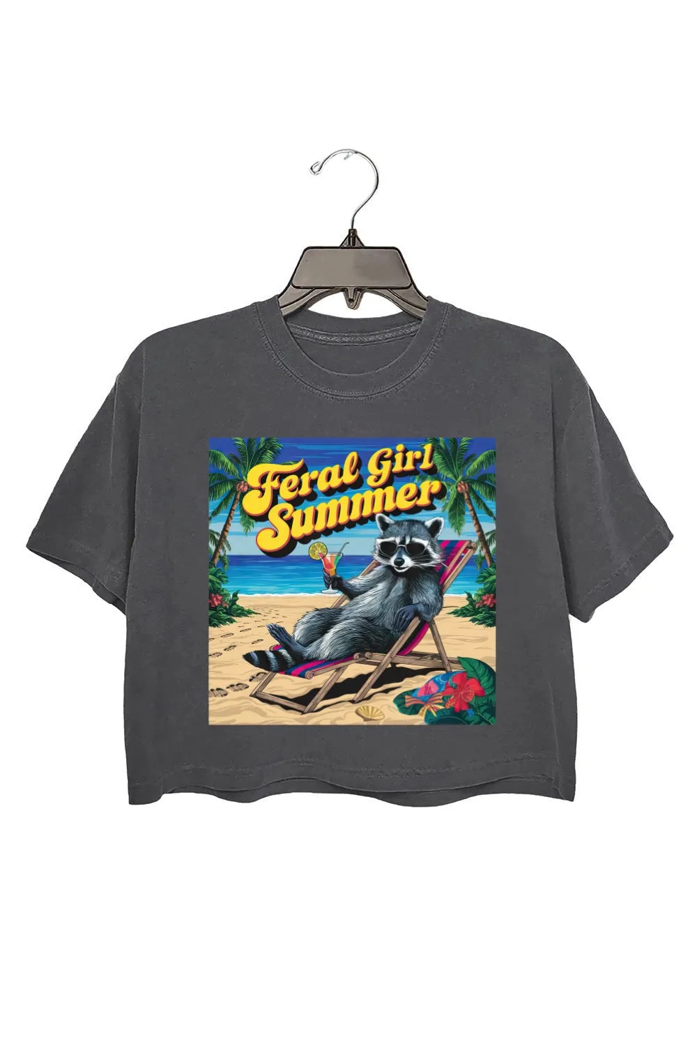 Feral Girl Juice Summer Crop Tee For Women sold by Fancy Tees