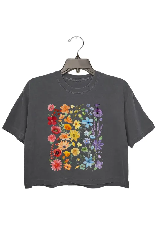 LGBTQ Pride Wildflowers Crop Top For Women sold by Fancy Tees