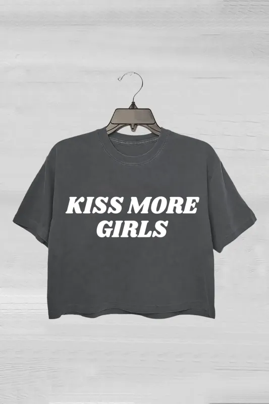 Kiss More Girls Pride Crop Tee For Women sold by Fancy Tees