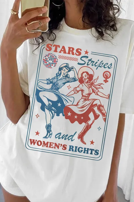Stars Stripes And Women Rights Tee For Women sold by Fancy Tees
