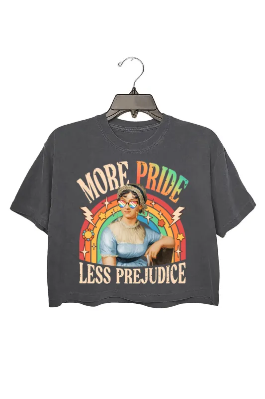 More Pride Less Prejudice Funny Crop Tee For Women sold by Fancy Tees