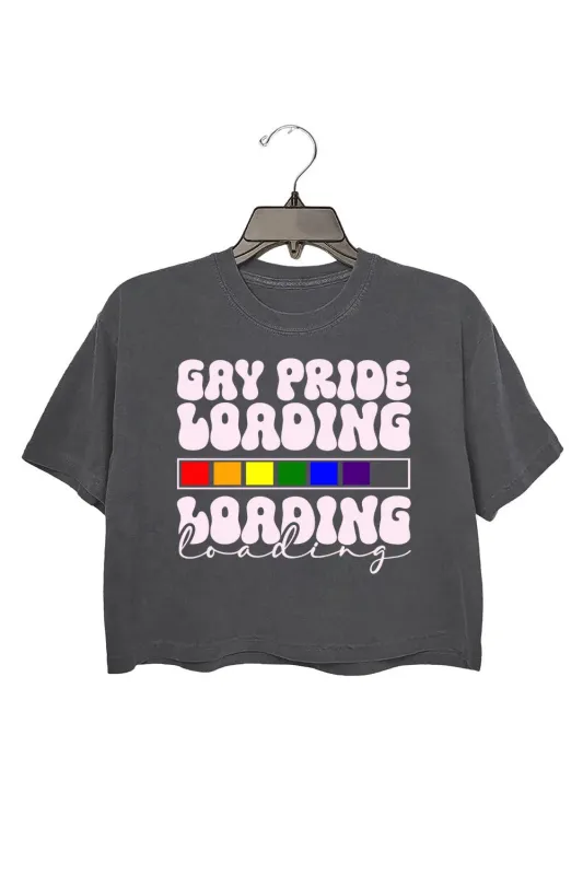 Gay Pride Loading Crop Top For Women made by Fancy Tees