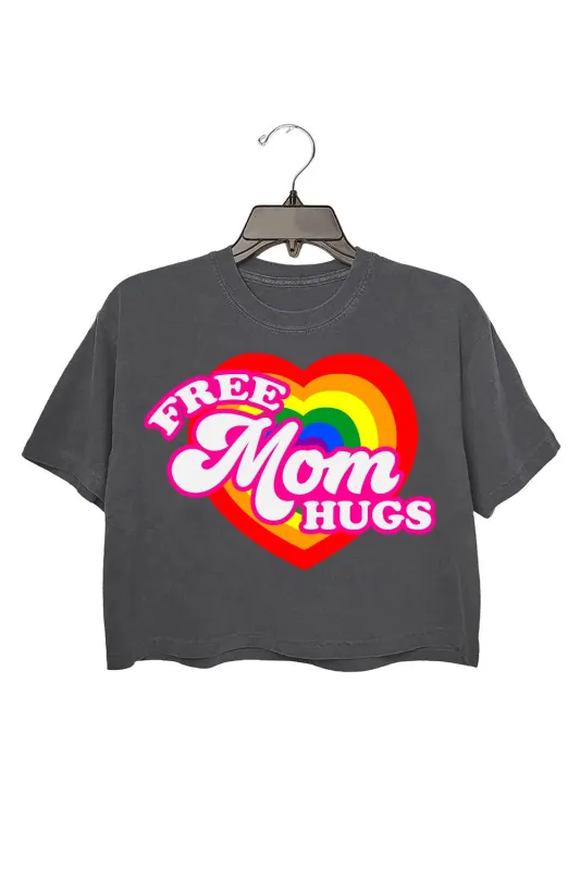 Free Mom Hugs Heart Crop Top For Women made by Fancy Tees