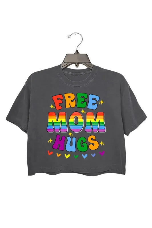 Free Mom Hugs Rainbow Crop Top For Women sold by Fancy Tees