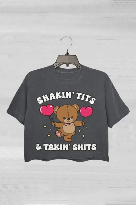 Shakin Tits and Takin Crop Tee For Women sold by Fancy Tees