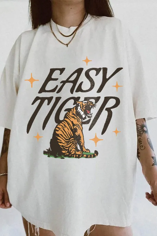 Easy Tiger Vintage Inspired Graphic Tee For Women sold by Fancy Tees