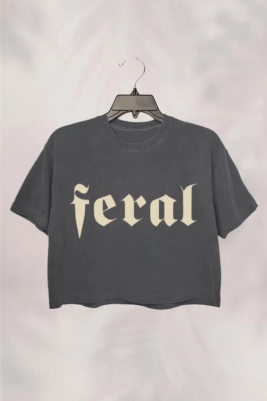 Feral Letters Crop Top For Women sold by Fancy Tees