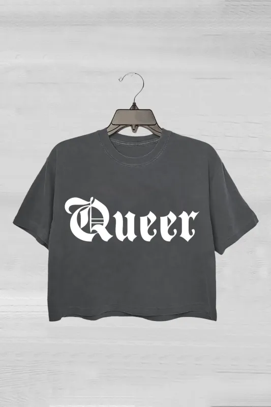 Queer LGBT Pride Crop Tee For Women sold by Fancy Tees