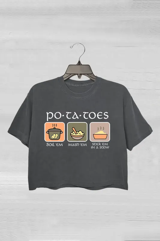 Potatoes Boil Em Mash Lord Of The Rings Crop Tee For Women sold by Fancy Tees