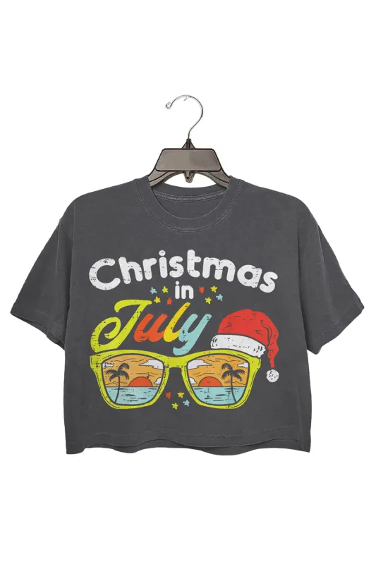 Sunset Christmas In July Crop Tee For Women sold by Fancy Tees