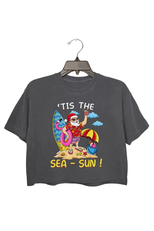 The Sea Sun Crop Tee For Women sold by Fancy Tees