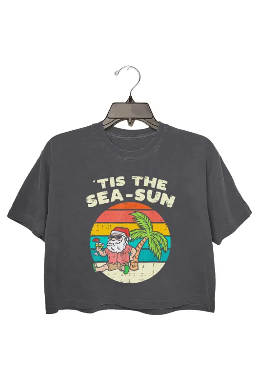 Tis The Sea-Sun Crop Tee For Women sold by Fancy Tees
