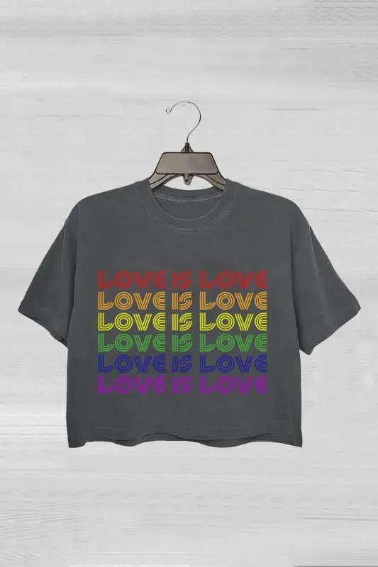 Love Is Love Rainbow Crop Tee For Women sold by Fancy Tees