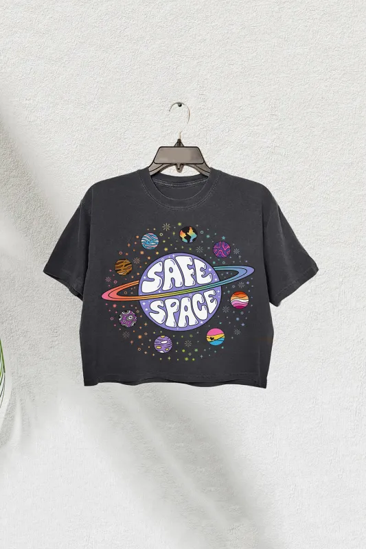 Safe Space LGBTQ Friendly Crop Tee For Women sold by Fancy Tees