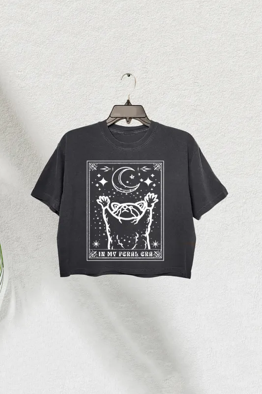 In My Feral Era Raccoon Crop Tee For Women sold by Fancy Tees