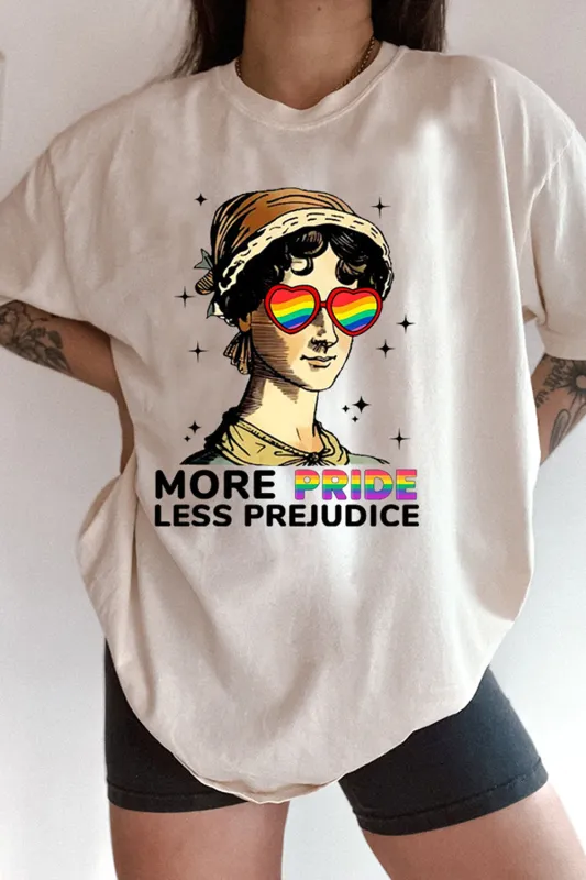 More Pride Less Prejudice LGBTQ Tee For Women sold by Fancy Tees