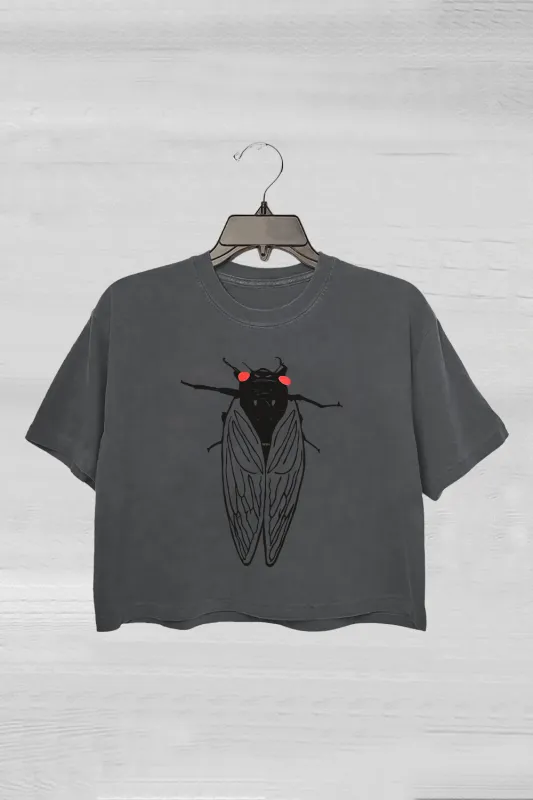 Cicada Graphic Crop Tee For Women sold by Fancy Tees