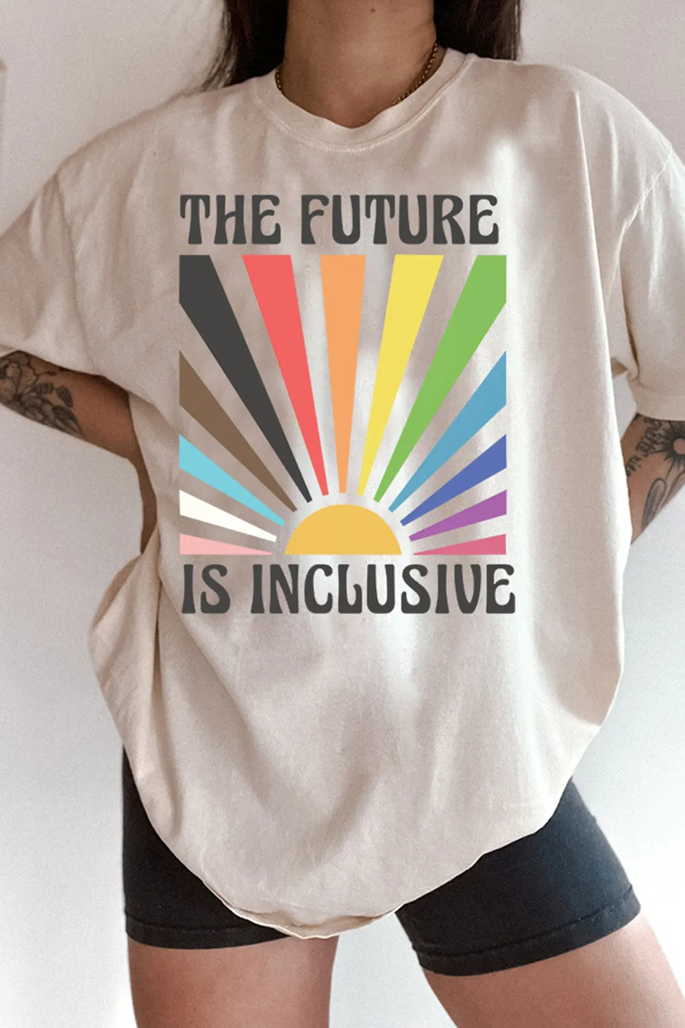 The Future is Inclusive Rainbow Pride Tee For Women sold by Fancy Tees