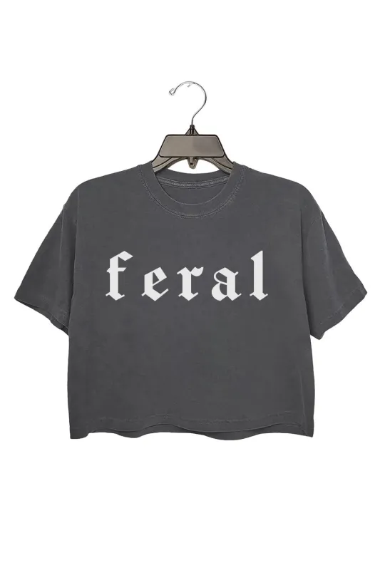 Feral gothic font Crop Top For Women sold by Fancy Tees