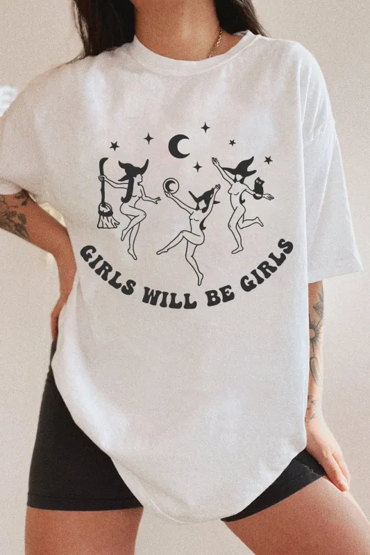 Halloween Witch Girls Will Be Girls Tee For Women sold by Fancy Tees