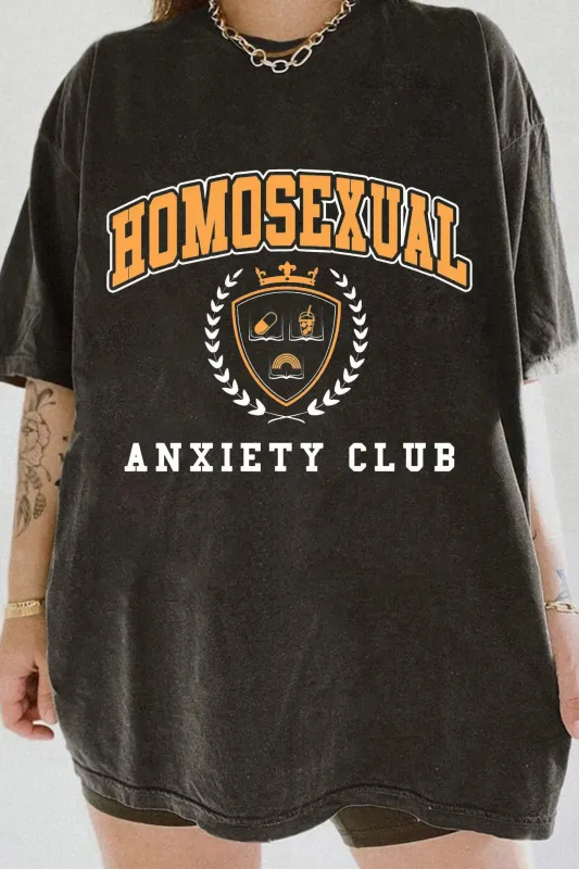 HOMOSEXUAL ANXIETY CLUB Tee For Women sold by Fancy Tees