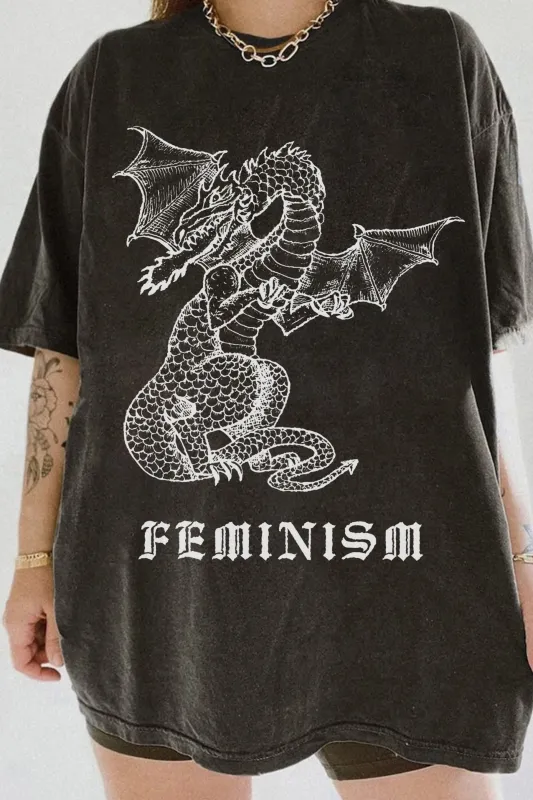 White Dragon Feminism Tee For Women sold by Fancy Tees