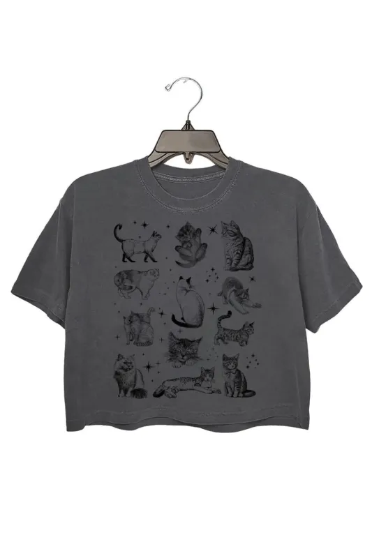 Vintage 90s Tattoo Cat Crop Top For Women sold by Fancy Tees