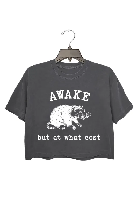 Awake But At What Cost Crop Tee For Women sold by Fancy Tees