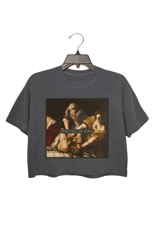 Girls Will Be Girls! Judith beheading Holofernes Crop Top For Women sold by Fancy Tees
