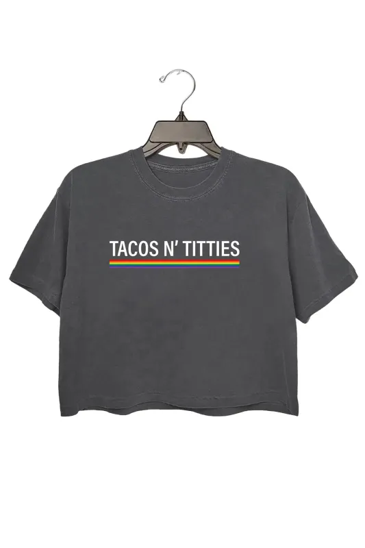 Tacos and Titties Crop Top For Women sold by Fancy Tees