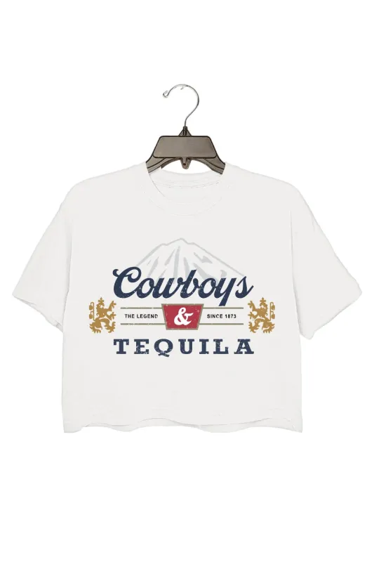 Cowboys Tequila Legend Since 1873 Crop Tee For Women sold by Fancy Tees