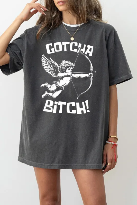 Gotcha Bitch Valentine Funny Cupid Tee For Women sold by Fancy Tees