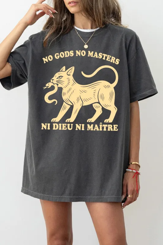 No Gods No Masters Cat Tee For Women sold by Fancy Tees