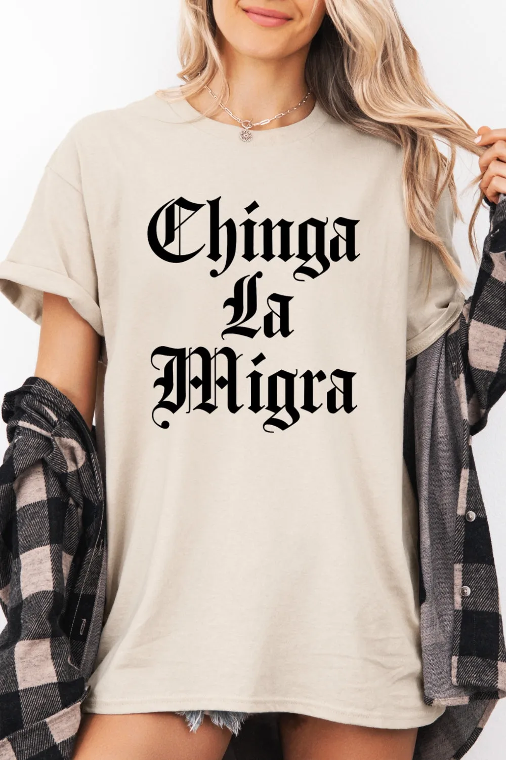 Chinga La Migra Pro Immigration Tee For Women sold by Fancy Tees product image thumbnail 2