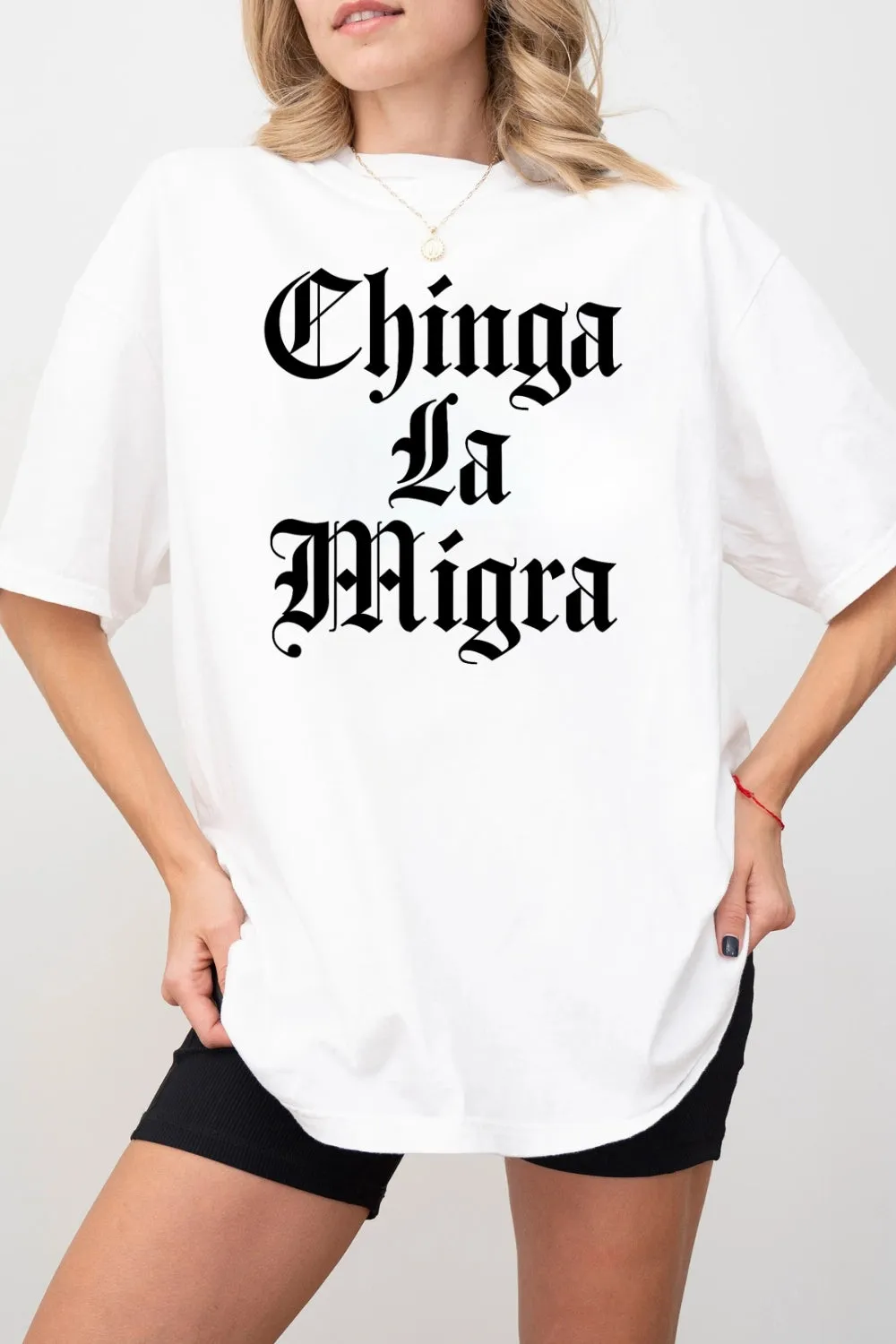 Chinga La Migra Pro Immigration Tee For Women sold by Fancy Tees product image thumbnail 4