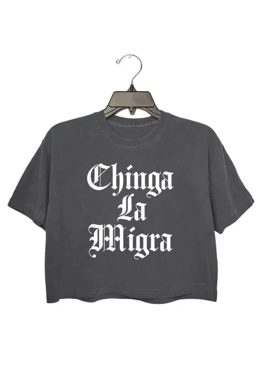 Chinga La Migra Pro Immigration Crop Top For Women sold by Fancy Tees