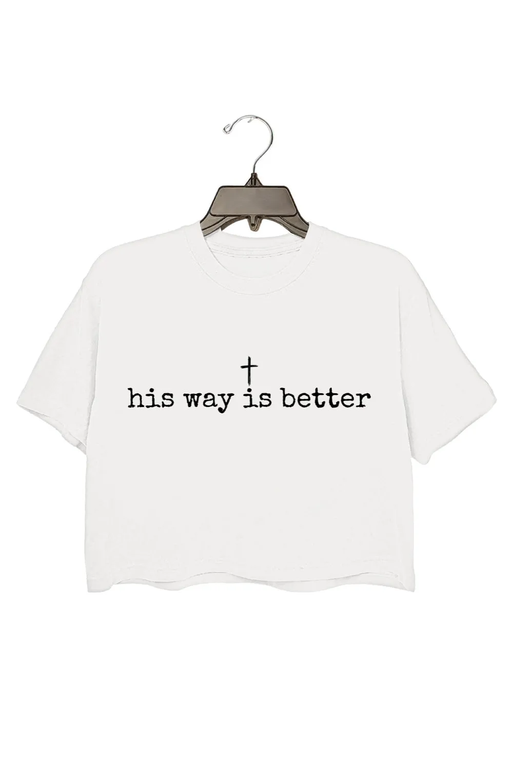 His Way Is Better Christian Crop Top For Women sold by Fancy Tees product image thumbnail 2