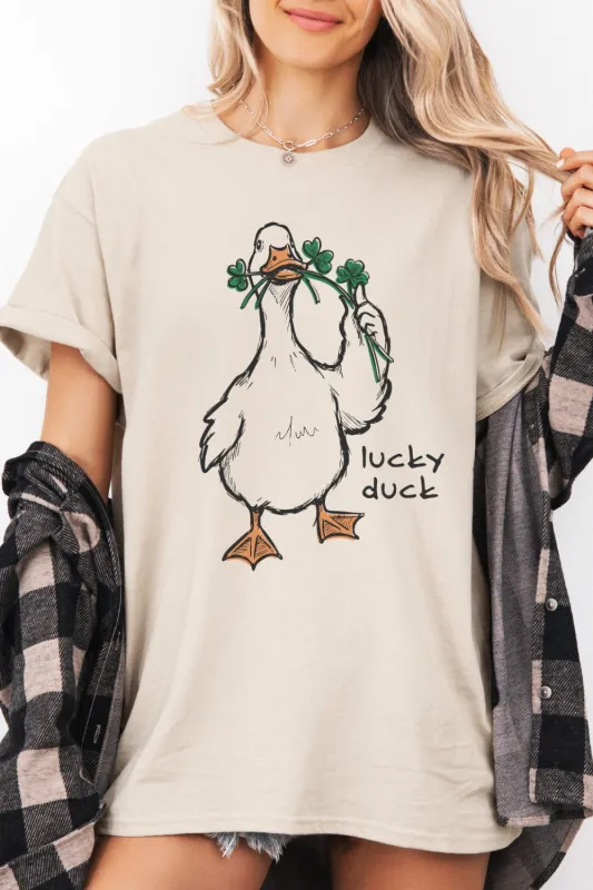 Lucky Duck Clover Tee For Women sold by Fancy Tees