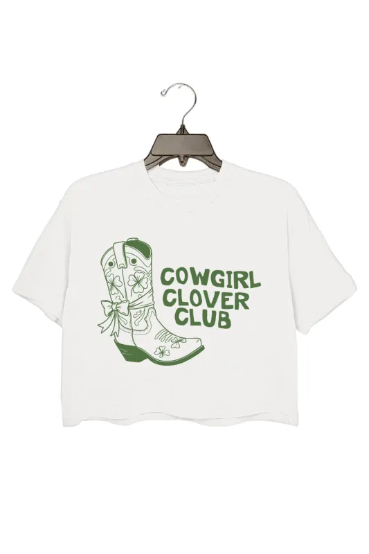 Cowgirl Clover Club Crop Top For Women sold by Fancy Tees