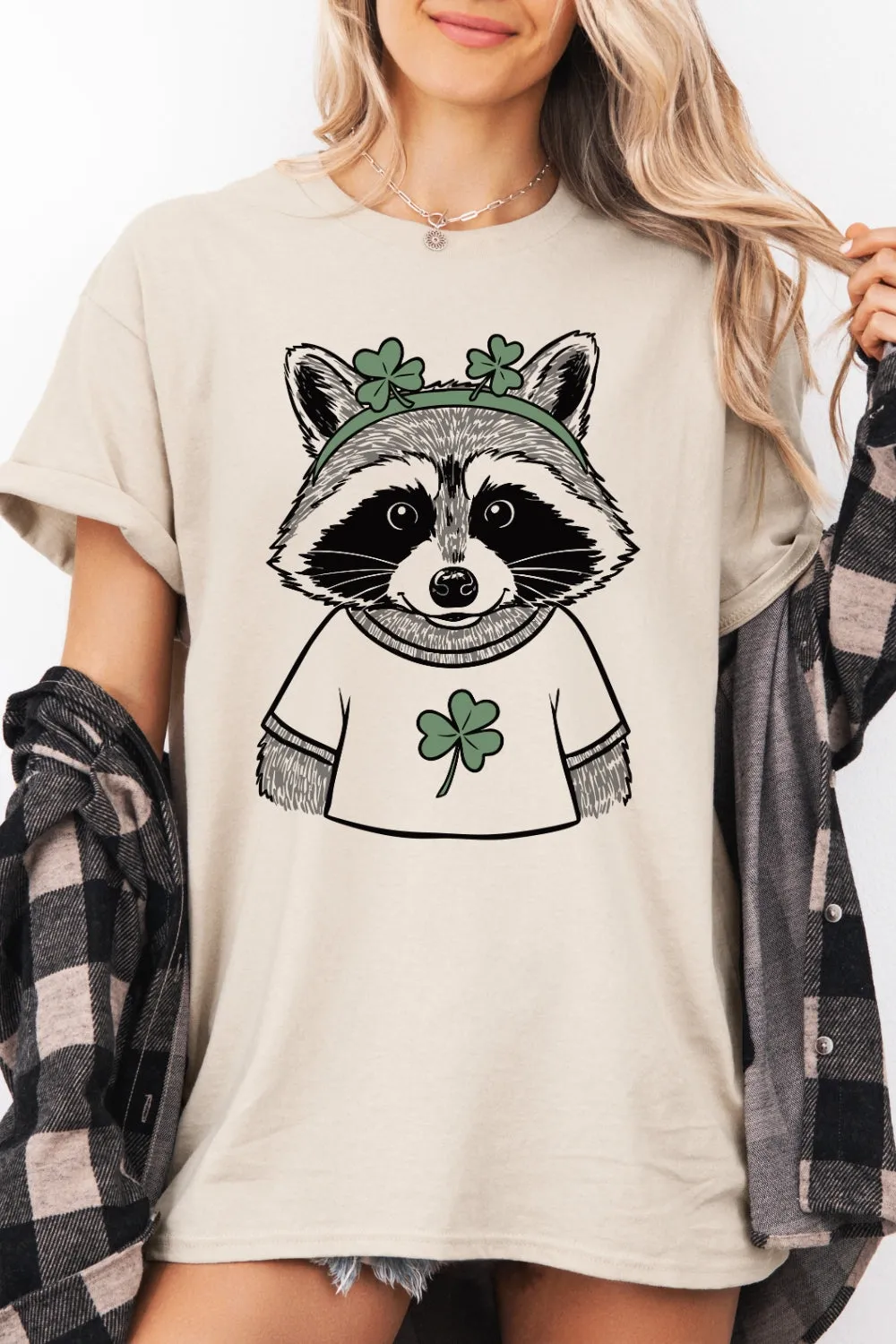 St Patricks Raccoon Tee For Women sold by Fancy Tees