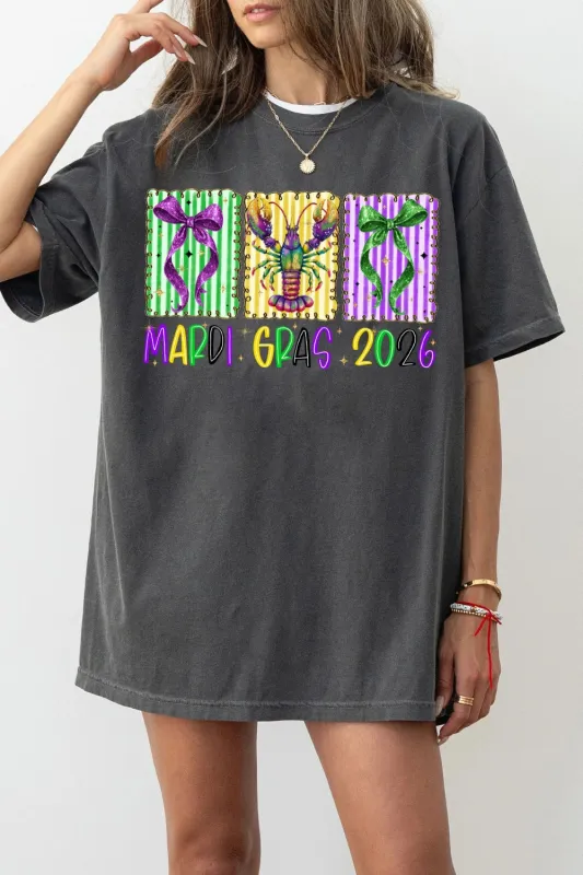 Mardi Gras 2026 Crawfish And Bow Tee For Women sold by Fancy Tees
