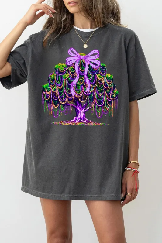 Mardi Gras Beads Tree Tee For Women sold by Fancy Tees