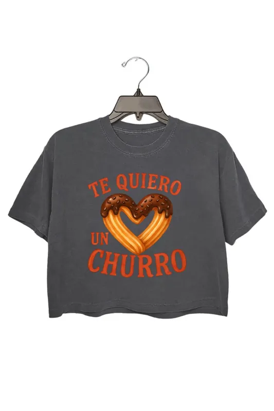 Te Quiero Un Churro Heart Valentine Crop Top For Women sold by Fancy Tees