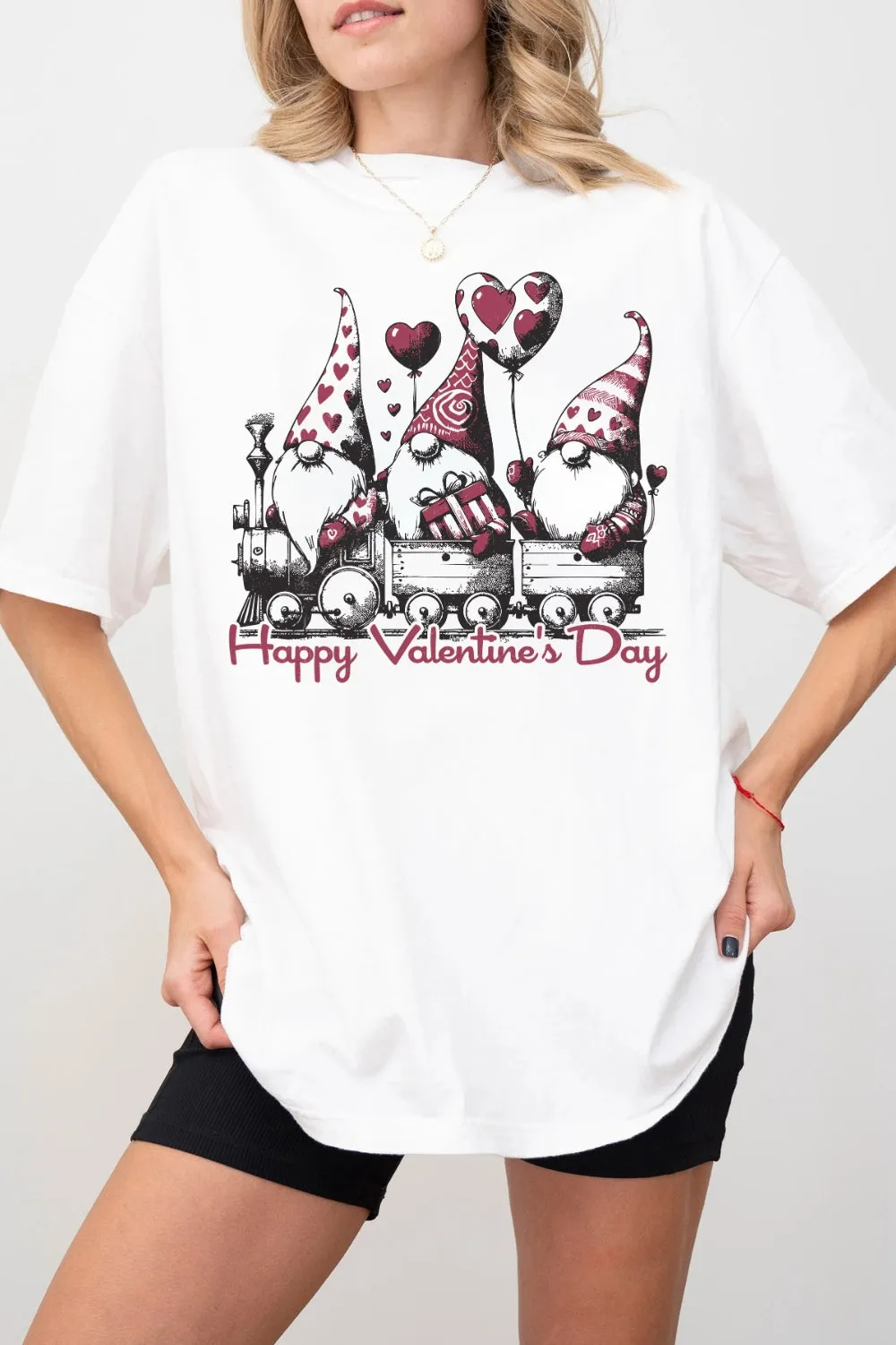 Happy Valentines Day Cute Gnome Tee For Women sold by Fancy Tees product image thumbnail 2