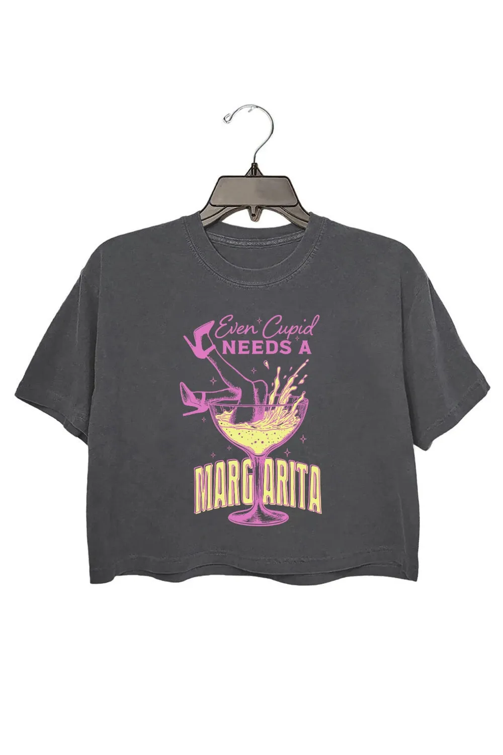 Even Cupid Needs A Margarita Crop Top For Women sold by Fancy Tees