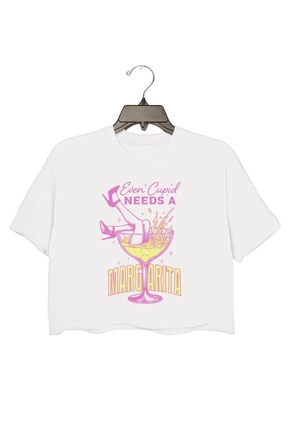 Even Cupid Needs A Margarita Crop Top For Women sold by Fancy Tees product image thumbnail 2