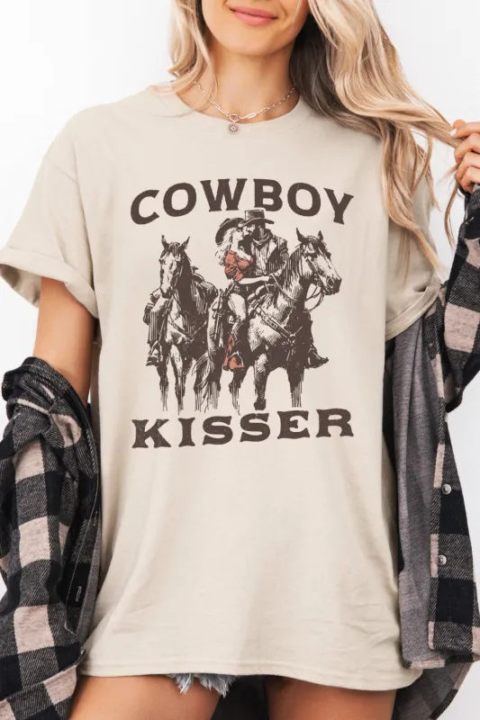 Cowboy Kisser Valentine Tee For Women made by Fancy Tees
