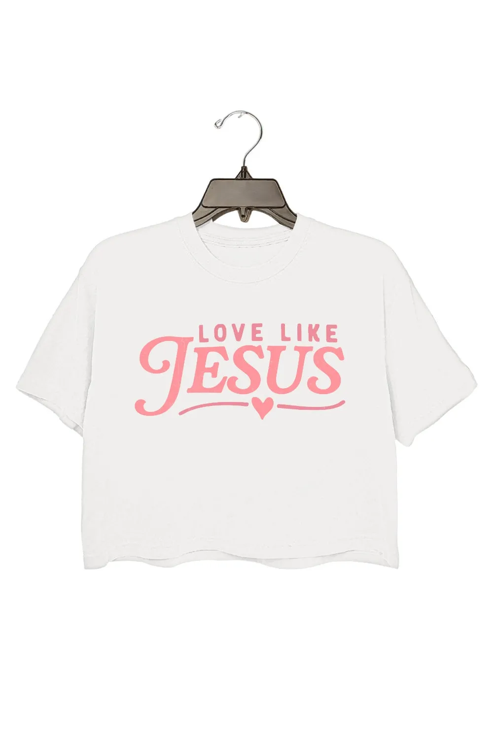 Love Like Jesus Pink Crop Top For Women sold by Fancy Tees product image thumbnail 2