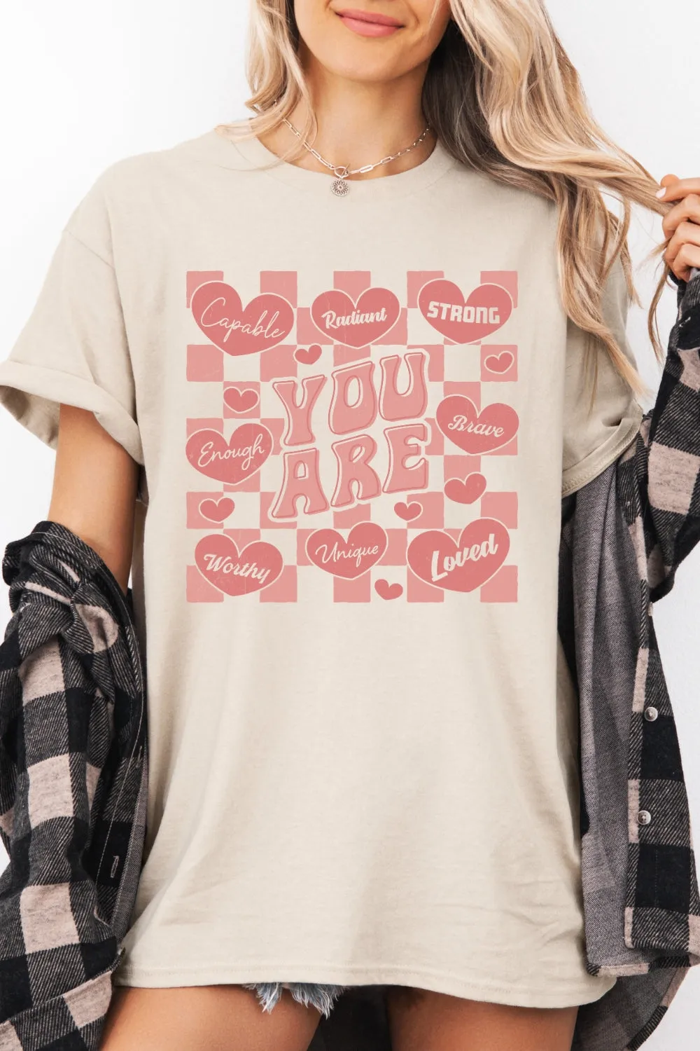 You Are Loved Capable Strong Brave Tee For Women sold by Fancy Tees product image thumbnail 2